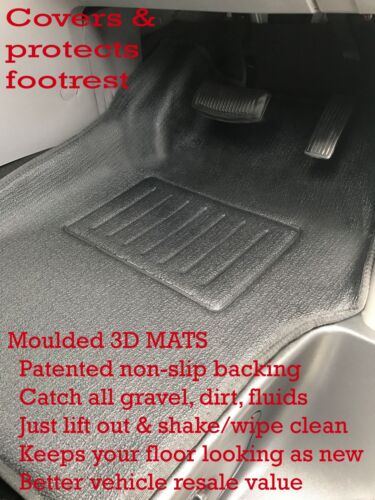 Fits Hyundai ILoad IMax Unique 3D Floor Mats Front Pair in Black Rubber Vinyl - Picture 1 of 6