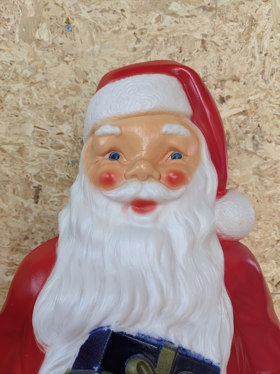 🔥Vintage Blow Mold Christmas Santa Clause With Present 33