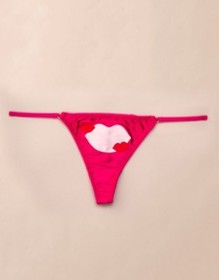 Vintage Agent Provocateur Bisoux Trixie Thong Size Small / Medium Pink Silk BNWT