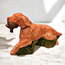 Irish Setter Pointer Bird Hunting Dog Hand Painted Ceramic Ceramic Man Cave VTG
