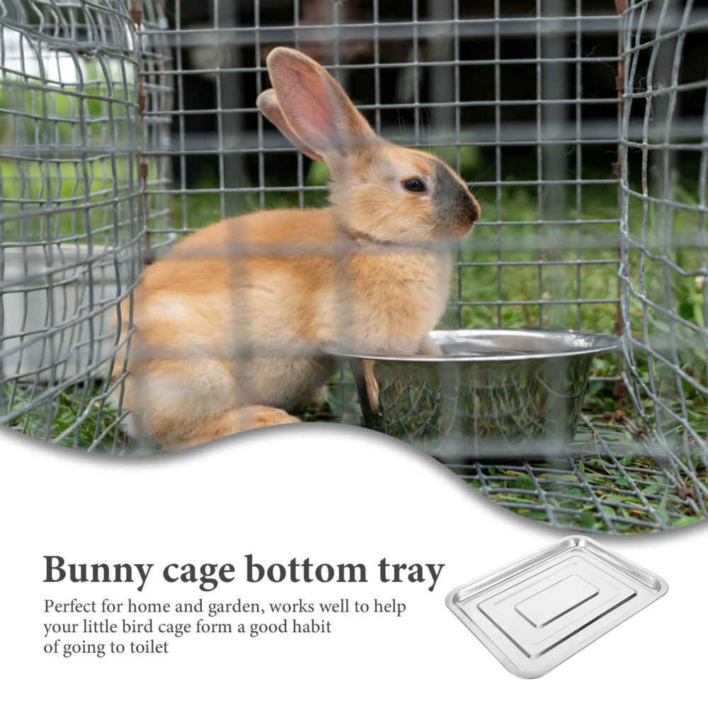 Stainless Steel Tray Replacement for Dog Cage Poop Bunny Bottom Parrot