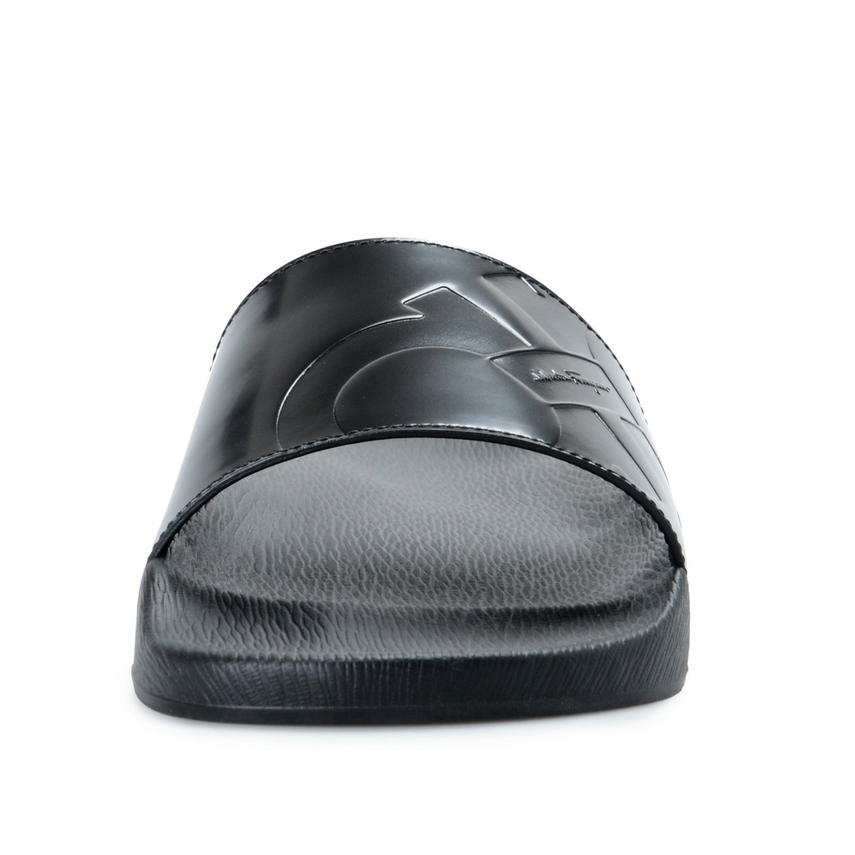 Salvatore Ferragamo Men's DASH Black Leather Flip Flops