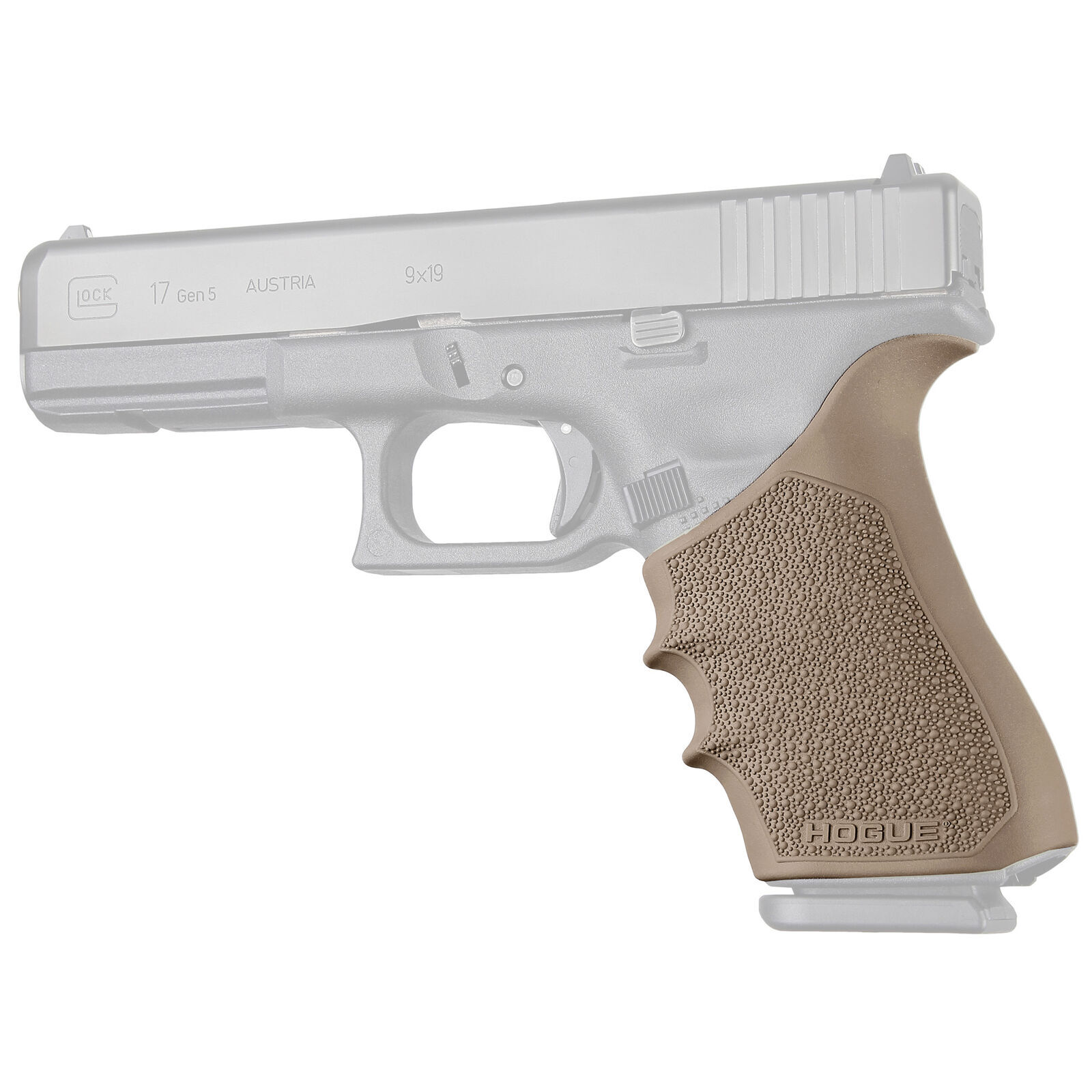 Hogue 17023 Handall Beavertail Grip Sleeve for Glock 17 FDE for