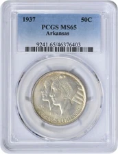 Arkansas Commemorative Silver Half Dollar 1937 MS65 PCGS