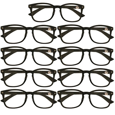 9 Pack Mens Womens Oval Round Frame Reading Glasses Blue Light Blocking Readers 