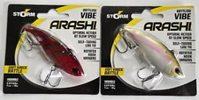 2 Storm Arashi Rattling Vibe Lipless Crankbaits 9/16 oz 2 3/4" 2 Colors New