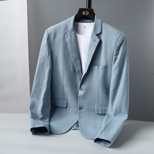 Mens Suit Slim Casual Business Formal Jacket Solid Color Cotton Lined Blazer 6XL - Picture 14 of 21