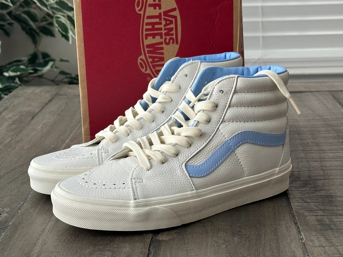 Size 7 - Vans Sk8- Vintage Leather High Blanc de Blanc Blue  display picture 1