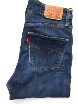 Levi's 721 High Rise Skinny Damen Jeans W27 L32 Mittelblau Stretch Denim LEVF393