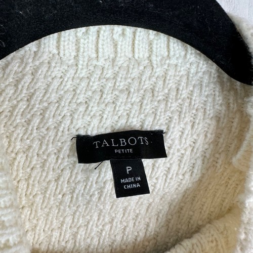 Talbots Women's Petite Sweater size P Cream, tan, gray - Bild 6 von 6