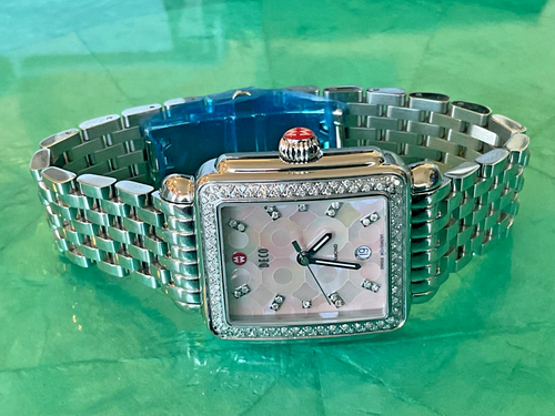 Orologio Michele Deco Mosaico Rosa/Bianco MOP Diamante Acciaio Inox MW06T01A1987 - Foto 2 di 7