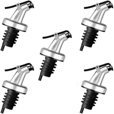 5 Pack Oil Spouts, Olive Oil Vinegar Bottle Stopper Dispenser, Leakproof Bottle