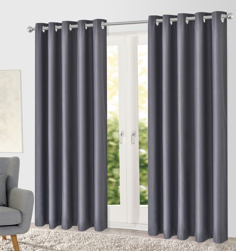 Blockout Eyelet Curtains Blackout 3 layers Woven Drapes Bedroom Thermal 1Panel - Picture 63 of 206