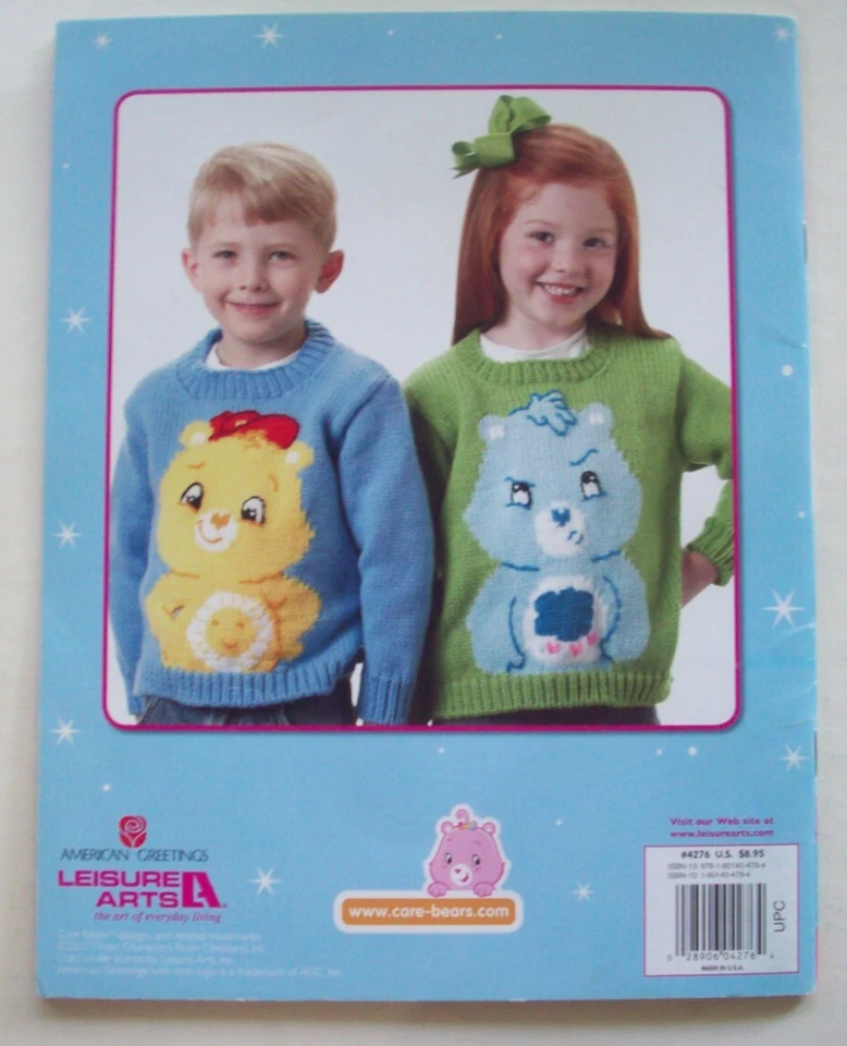 Care Bears knit sweater knitting pattern 4 kids Oopsy Share GrumpyFunshine Cheer - Image 3 of 3