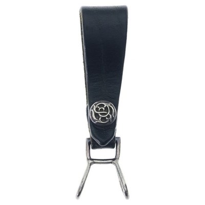 CHROME HEARTS BELT LOOP Floral Ball Button Leather Silver black Used dd987c7d118