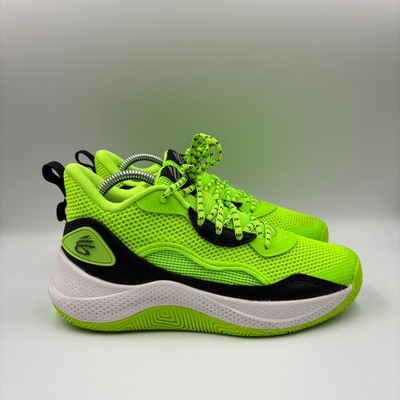 Under Armour Curry 3Z7 Basketball Shoes 6.5Y Neon Lime Green Black