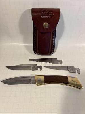 CASE XX CHANGER KNIFE Rosewood Handle 4 BLADES IN ORIGINAL SHEATH