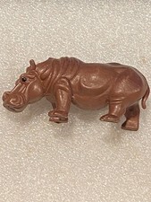 2.5" Long Brown Hippopotamus Plastic Figure Labeled CHINA Pre-Owned/Loose BT1