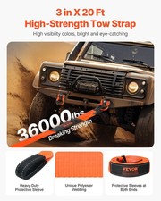 Heavy Duty Tow Strap Recovery Kit 3 in x 20 ft MBS-36,000 lbs Tree Saver Winch