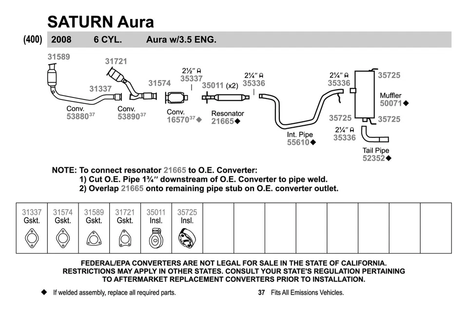 For Chevy Silverado 1500 19-21 Exhaust Manifold Flange Gasket Fiber & Metal Foto 2 de 4