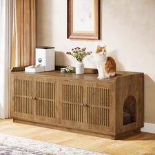 55.1-Inch Cats Litter Box Enclosure, Extra Large Hidden Litter Box Furniture