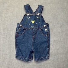 Vintage Disney Baby Winnie The Pooh Embroidered Denim Overalls 3-6 Months