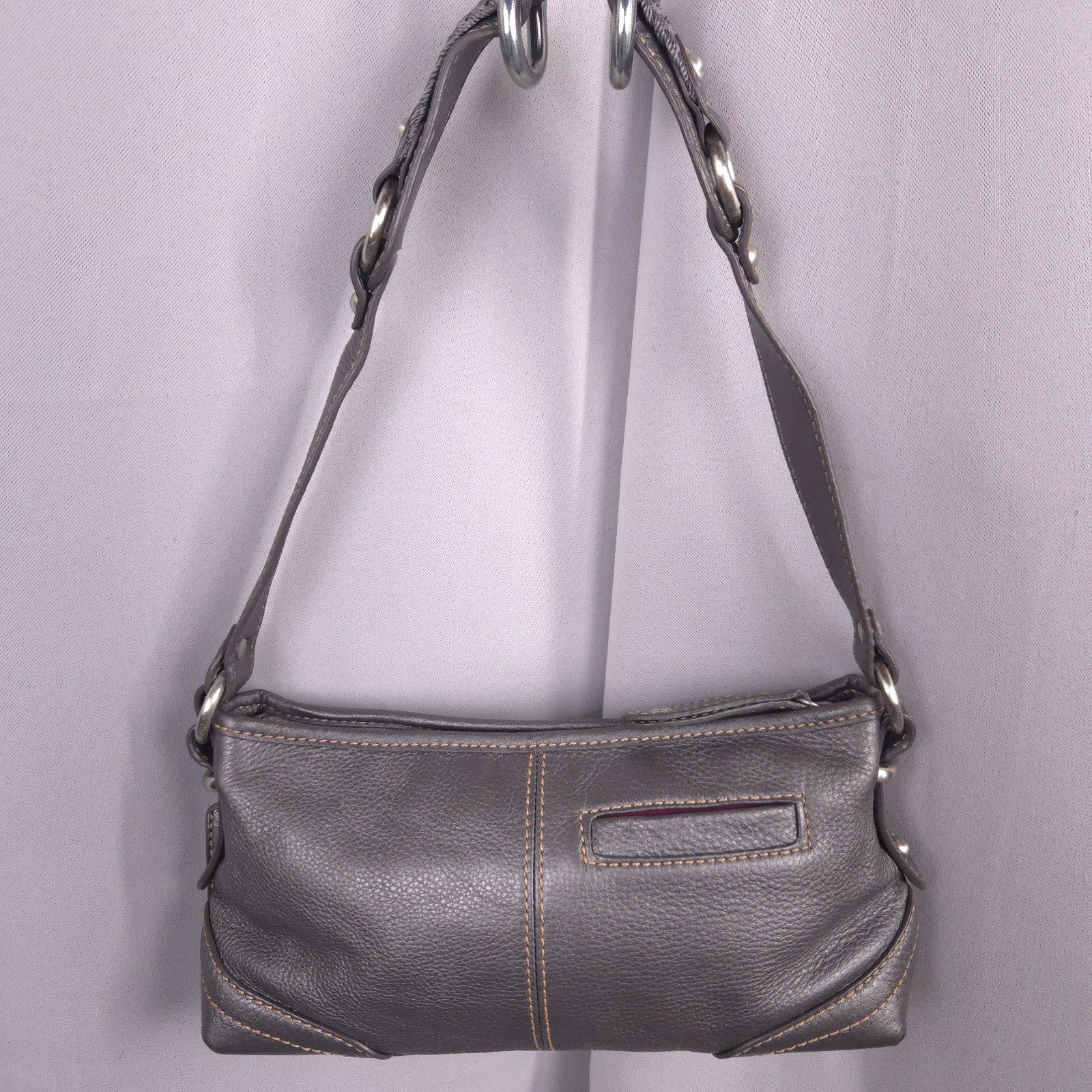 The Sak Purse Gray Leather Rectangular Compact Sh… - image 7