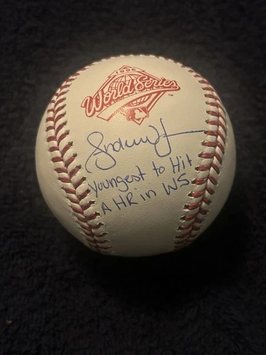 ANDRUW JONES SIGNED YOUNGEST TO HIT A HR IN WS 1996 WS BASEBALL JSA COA BRAVES