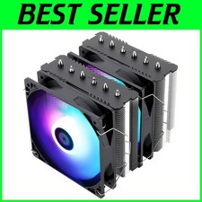 6 Heat Pipe ARGB CPU Air Cooler with PWM Fans for Enhanced Thermal Efficiency