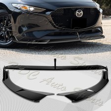 For 2019-2024 Mazda 3 Hatchback Ms-style Painted Black Front Bumper Lip Spoiler