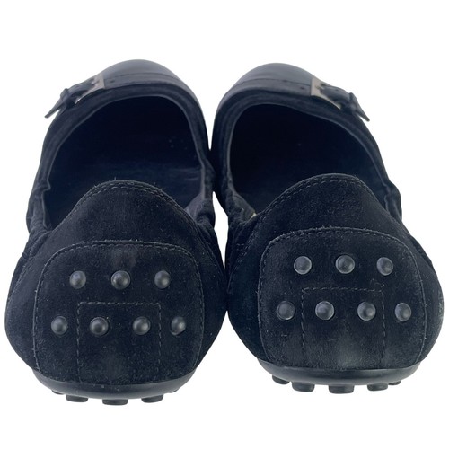 Tods Damen-Ballerinas schwarz Wildleder Lackleder Kappe Zehe Schnallendetail Gr. 36,5 - Bild 6 von 13