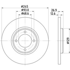 HELLA Bremsscheiben vorne Ø245 mm Voll für Ford Taunus GBFK GBTK Escort II ATH