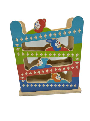 Melissa & Doug First Play Roll Ring Ramp Tower Wooden Toy No Cars