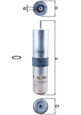 MAHLE KL 983D Fuel Filter for BMW,MINI