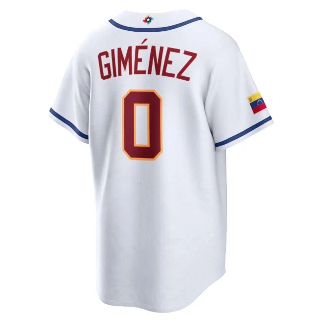 Men's/Youth #0 Andrés Giménez White  2026 World Baseball Classic PrintedJersey