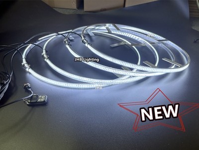 17.5'' (4) Pure WHITE Truck Wheel Rim Rings Lights High Density Strobes LED KIT