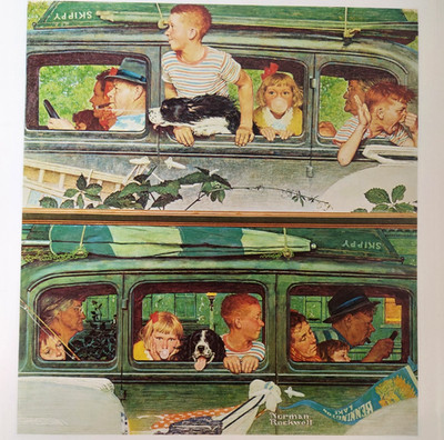 The Outing Norman Rockwell Vintage 1990 Double Sided Book Print