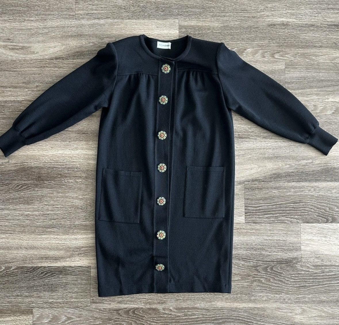 Cardigan midi YSL Yves Saint Laurent nero