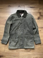 Filson Waxed Mile Marker Cover Cloth Lined Jacket Men  s Small Otter Green