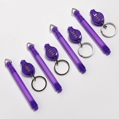 4pc Invisible Ink Pen Set w/ 4 UV LED Min Flashlight Black Light Reactive Marker