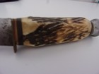 Bowie Fixed 5-1/2" Blade Hunting Survival Knife Faux Bone Handle w/ Sheath Japan — photo 6