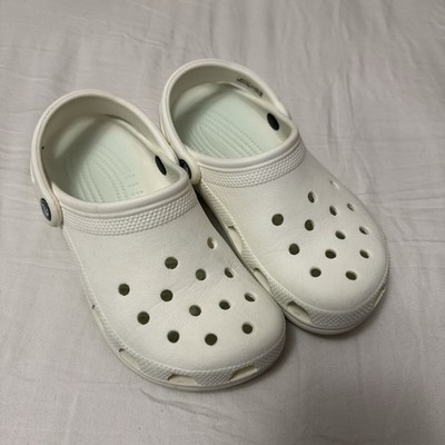 Crocs (W 7/ men s 5) unisex adult classic solid white slip on clog shoe sandals