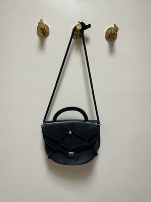 Eatable Of Many Orders Black Leather Monkey Crossbody Purse