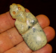 Pre Coumbian AXE God. Blue Jade. Central America