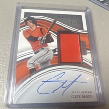 Panini 2023 Immaculate Collection Coby Mayo Prospect Patch Auto /75 Orioles #8