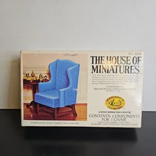 The House of Miniatures Dollhouse Furniture Chippendale Wing Chair 40016 Vtg t8