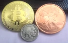 1 oz walking liberty copper round plus buffalo nickel plus Bitcoin