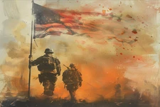 US MILITARY ARMY AIR FORCE SOLDIER STRETCHED CANVAS WALL ART READY TO HANG MC27