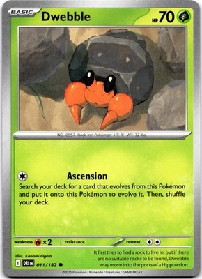 Dwebble Common SV10: Destined Rivals 011/182 Pokemon Kanami Ogata