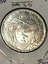 VATICAN CITY 1942 LIRA, K 35, GEM BU, STAINLESS STEEL, FREE USA SHIPPING